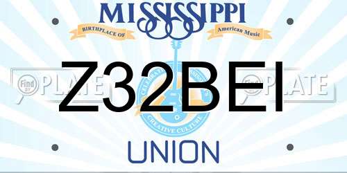 Z32BEI Mississippi License Plate