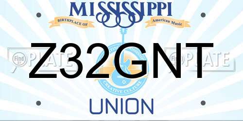 Z32GNT Mississippi License Plate