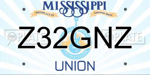Z32GNZ Mississippi License Plate