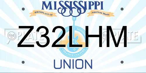 Z32LHM Mississippi License Plate