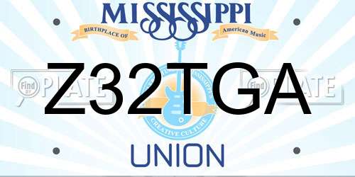 Z32TGA Mississippi License Plate