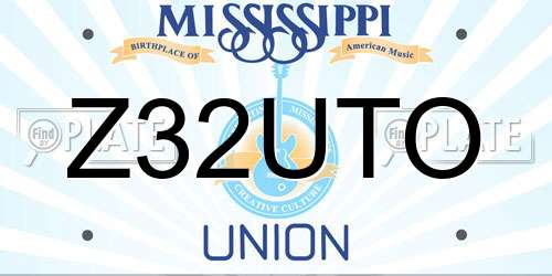 Z32UTO Mississippi License Plate