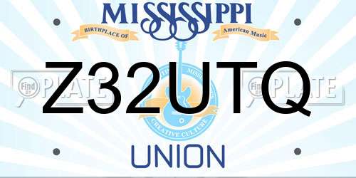 Z32UTQ Mississippi License Plate