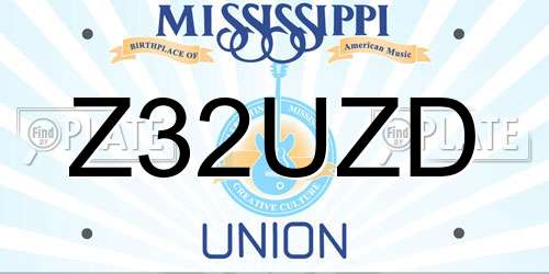 Z32UZD Mississippi License Plate