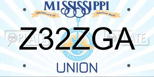 Z32ZGA Mississippi License Plate