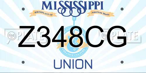 Z348CG Mississippi License Plate