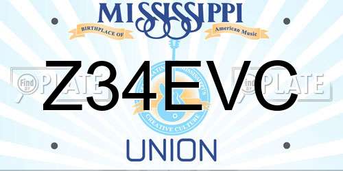 Z34EVC Mississippi License Plate