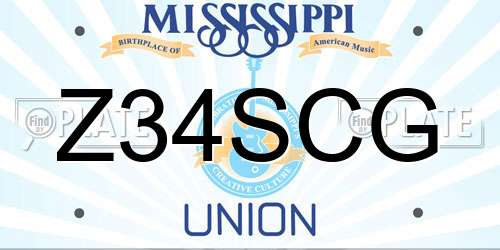 Z34SCG Mississippi License Plate
