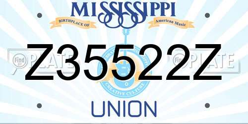 Z35522Z Mississippi License Plate