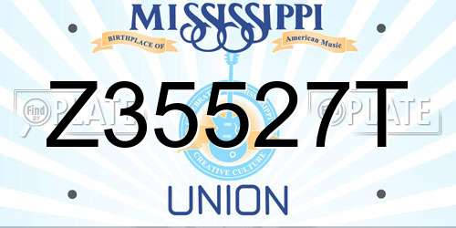 Z35527T Mississippi License Plate
