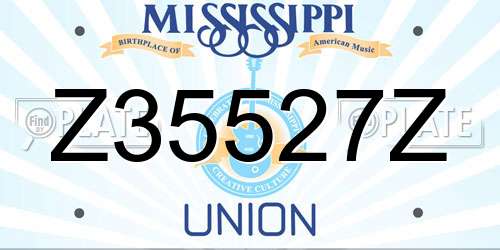Z35527Z Mississippi License Plate