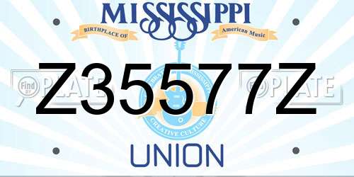 Z35577Z Mississippi License Plate