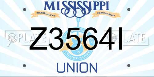 Z3564I Mississippi License Plate