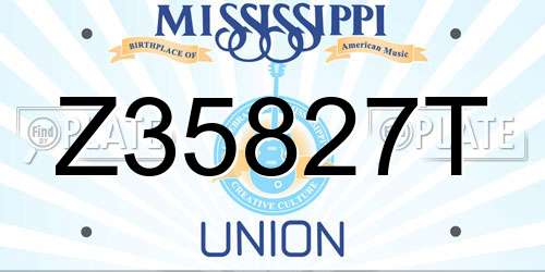 Z35827T Mississippi License Plate