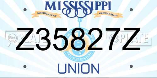 Z35827Z Mississippi License Plate