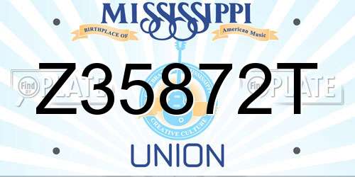 Z35872T Mississippi License Plate