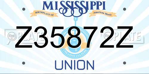 Z35872Z Mississippi License Plate