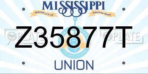 Z35877T Mississippi License Plate