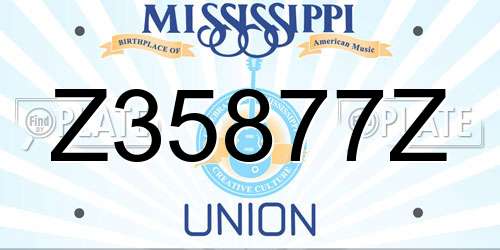 Z35877Z Mississippi License Plate