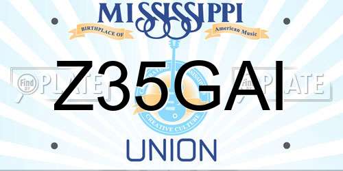Z35GAI Mississippi License Plate