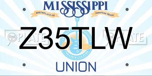 Z35TLW Mississippi License Plate