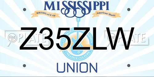 Z35ZLW Mississippi License Plate