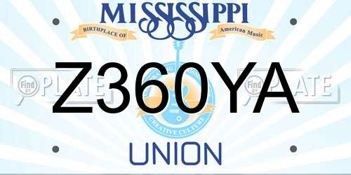 Z360YA Mississippi License Plate