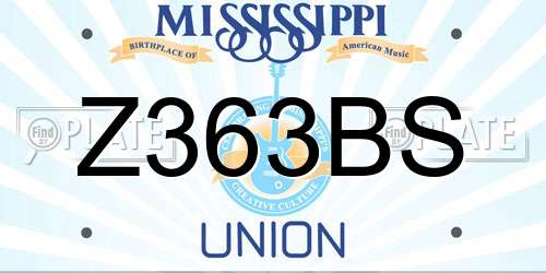 Z363BS Mississippi License Plate