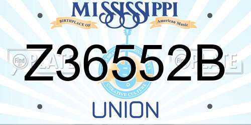 Z36552B Mississippi License Plate