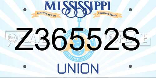 Z36552S Mississippi License Plate
