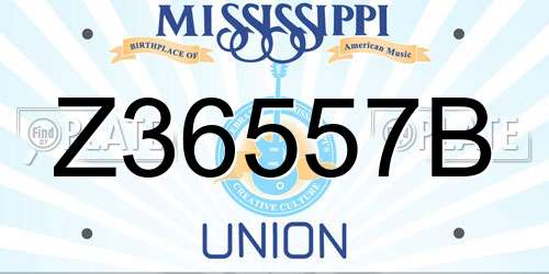 Z36557B Mississippi License Plate