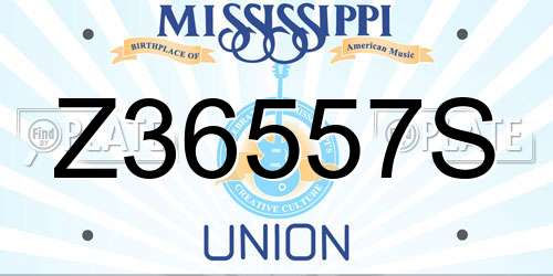 Z36557S Mississippi License Plate