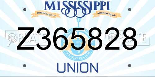 Z365828 Mississippi License Plate