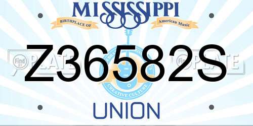 Z36582S Mississippi License Plate
