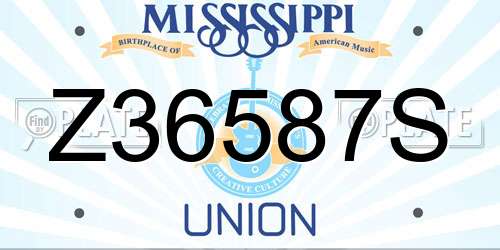 Z36587S Mississippi License Plate