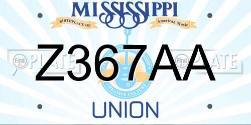 Z367AA Mississippi License Plate