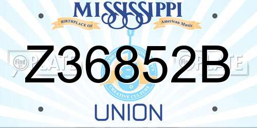 Z36852B Mississippi License Plate