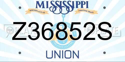 Z36852S Mississippi License Plate