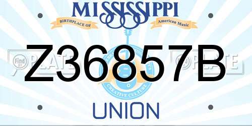 Z36857B Mississippi License Plate