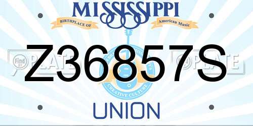 Z36857S Mississippi License Plate
