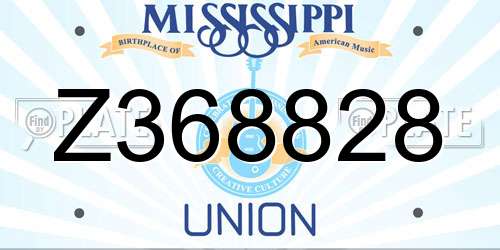 Z368828 Mississippi License Plate