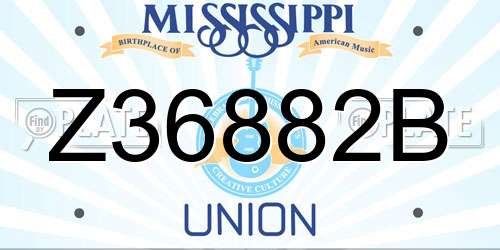 Z36882B Mississippi License Plate