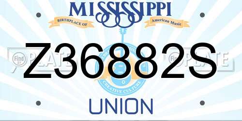 Z36882S Mississippi License Plate