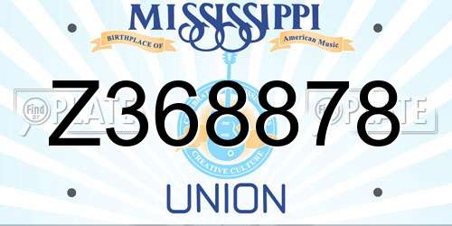 Z368878 Mississippi License Plate