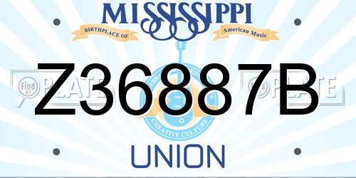 Z36887B Mississippi License Plate