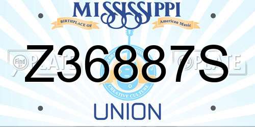 Z36887S Mississippi License Plate