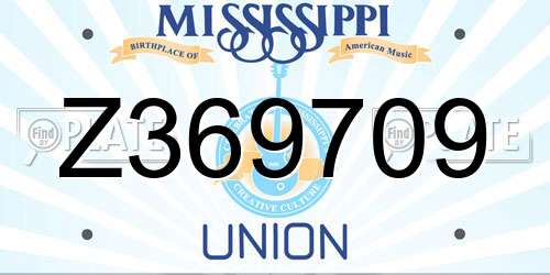 Z369709 Mississippi License Plate