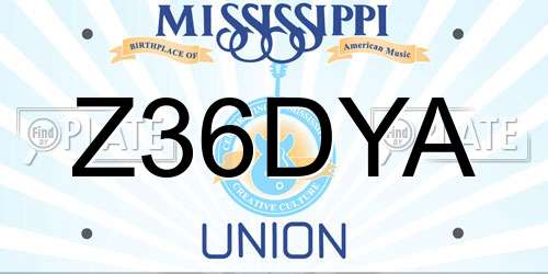 Z36DYA Mississippi License Plate