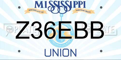 Z36EBB Mississippi License Plate