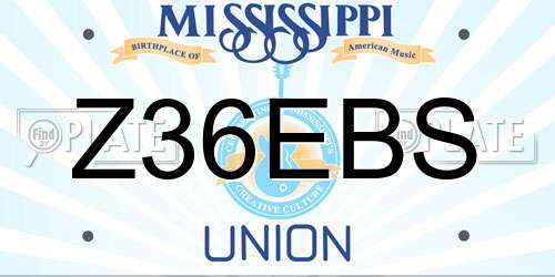Z36EBS Mississippi License Plate
